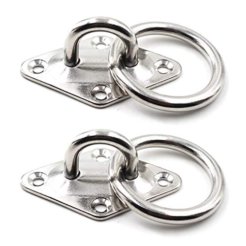 SeeRaphee Decke Wandhalterung Haken 304 Edelstahl Pad Eye Plate mit Ring 5/16" 8mm (2 Stück) von SeeRaphee