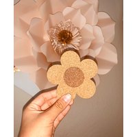 Blumen Korkuntersetzer | Rustikale Untersetzer Boho Umweltfreundlich Geschenk Für Sie Trendy Ästhetisch von SeeTheWildflower
