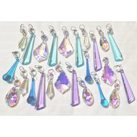 12 Oder 24 Aurora Borealis Ab Pastell Kronleuchter Tropfen Glasschliff Kristalle Tröpfchen Perlen Weihnachtsbaum Hochzeit Gartendekoration Licht von SeearLights