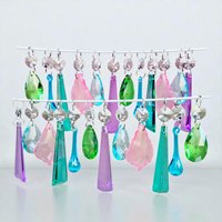 12 Oder 24 Pastellfarben Kronleuchter Geschliffene Glaskristalle Shabby Prisms Chic Perlen Vintage Weihnachtsbaum Hochzeitsdekorationen Handwerk von SeearLights