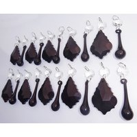 20Er Set Schwarz Gothic Kronleuchter Tropfen Glas Kristalle Tröpfchen Perlen Vintage Weihnachtsbaum Hochzeitsdekoration Licht Handwerk Lampenteile von SeearLights