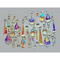 25 Aurora Borealis Ab Kronleuchter Tropfen Glaskristalle Tröpfchen Perlen Weihnachtsbaum Hochzeit Garten Terrasse Dekoration Handwerk Licht Lampe von SeearLights