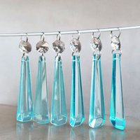 Aqua Teal Blau Kronleuchter Tropfen Glasschliff Kristalle Tröpfchen Eiszapfen Perlen Art Deco Weihnachtsbaum Hochzeitsdekorationen Handwerk Retro von SeearLights