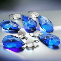 Kobalt Blau Kronleuchter Tropfen Glas Kristalle Tröpfchen Oval Sun Catcher Perlen Weihnachtsbaum Hochzeit Handwerk Feng Shui Lampe Licht Teile Deco von SeearLights