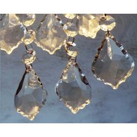 Kronleuchter 2 "Blatt Tropfen Klarglas Kristalle Tröpfchen Lampe Lichtteile Perlen Weihnachtsbaum Hochzeitsdekoration Antik Retro Pendalogs Bn von SeearLights