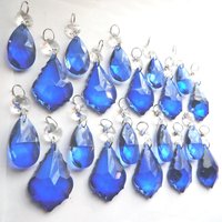 Pick From 4 Sets Blau Kronleuchter Tropfen Glaskristalle Tröpfchen Feng Shui Perlen Vintage Weihnachtsbaum Hochzeitsdekoration Sun Catchers Bling von SeearLights