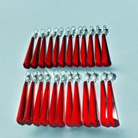 Roter Kronleuchter Kristalle Tröpfchen Eiszapfen Perlen 3 "Glas Weihnachtsbaum Hochzeit Oder Fensterschmuck Retro Lichtteile Prismen Sun Catchers von SeearLights