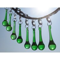 Smaragd Grün Kronleuchter Tropfen Glas Kristalle Tröpfchen Kugel Perlen Vintage Weihnachtsbaum Hochzeitsschmuck Handwerk Licht Lampe Deko Teile von SeearLights
