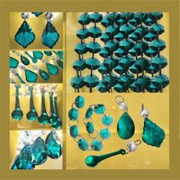 Wahl Pfau Grün Kronleuchter Prismen Geschliffene Glaskristalle Tröpfchen Perlen Weihnachtsbaum Hochzeitsdekoration Lampe Lichtteile Sun Catchers von SeearLights