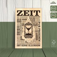 Premium Holzschild "Zeit" | Dekoratives Mit Zitaten Über Die Zeit von Seebergwerk