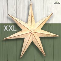 xxl Led Weihnachtsstern Aus Holz | 92cm Zum Aufhängen Hängestern Mit Licht 7W | E27 + 5M Anschlusskabel 230V von Seebergwerk