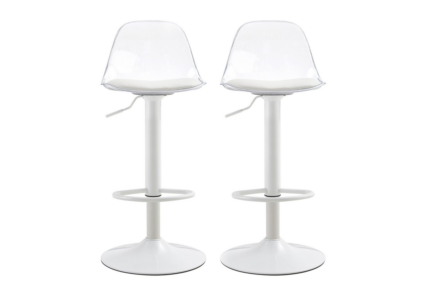 SeedWave Barhocker 2er Set Höhenverstellbare Drehhocker mit Transparenter Rückenlehne, Fußstütze, Sitzfläche mit PU-Bezug, Schaumstofffüllung SeedWave Barhocker 2er Set Höhenverstellbare Drehhocker mit Transparenter Rückenlehne, Fußstütze, Sitzfläche mit PU-Bezug, Schaumstofffüllung von SeedWave