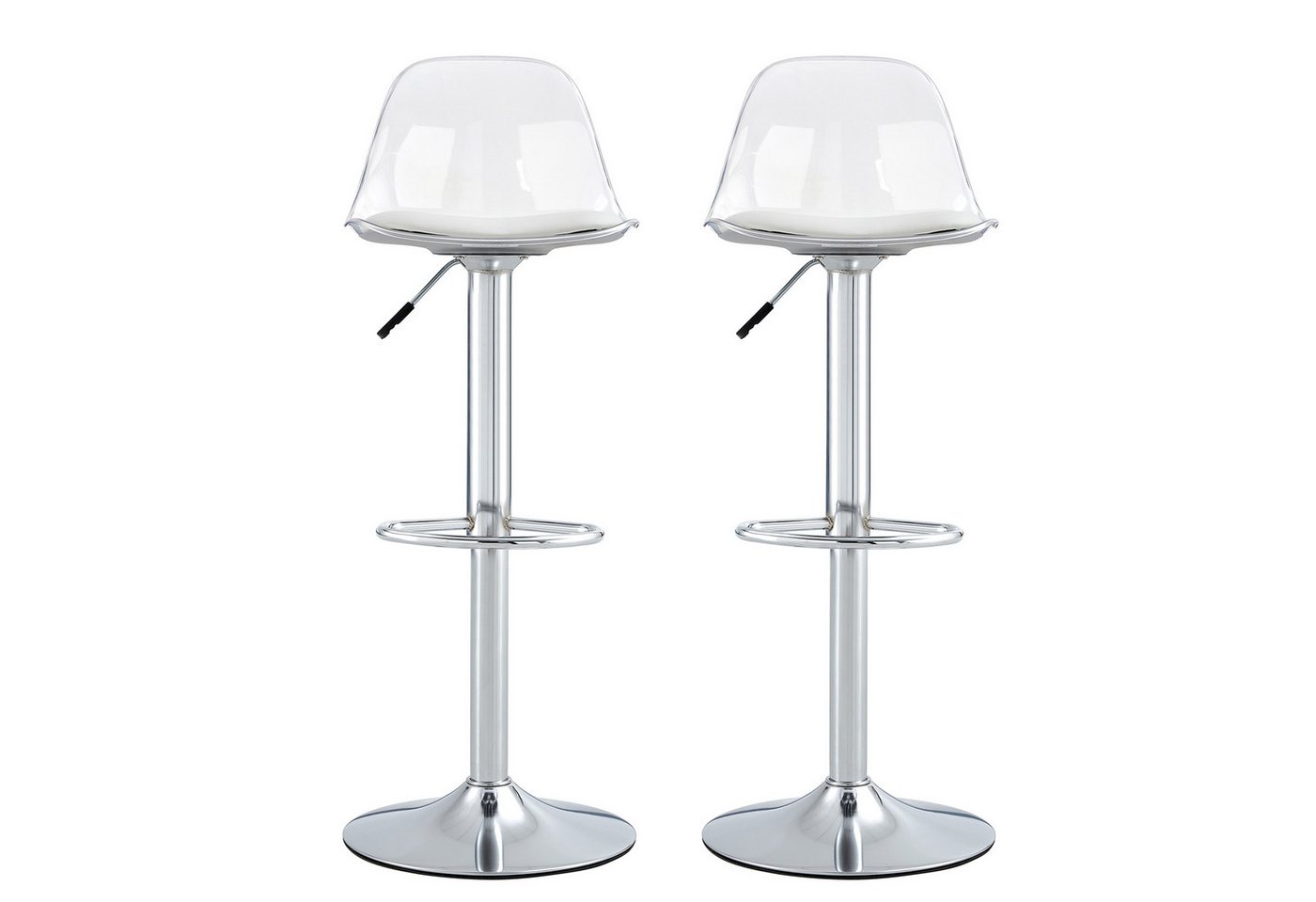 SeedWave Barhocker 2er Set Höhenverstellbare Drehhocker mit Transparenter Rückenlehne, Fußstütze, Sitzfläche mit PU-Bezug, Schaumstofffüllung SeedWave Barhocker 2er Set Höhenverstellbare Drehhocker mit Transparenter Rückenlehne, Fußstütze, Sitzfläche mit PU-Bezug, Schaumstofffüllung von SeedWave