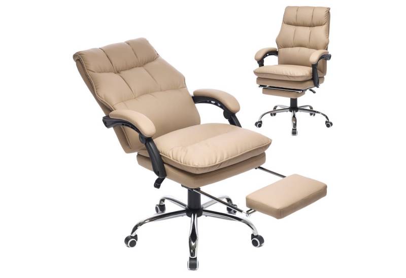 SeedWave Bürostuhl Office Chair mit 155° Verstellbare Rückenlehne und Synchrone-Armelehne, Bürostuhl mit Fußstütze und PU-Leder, Schreibtischstuhl von SeedWave