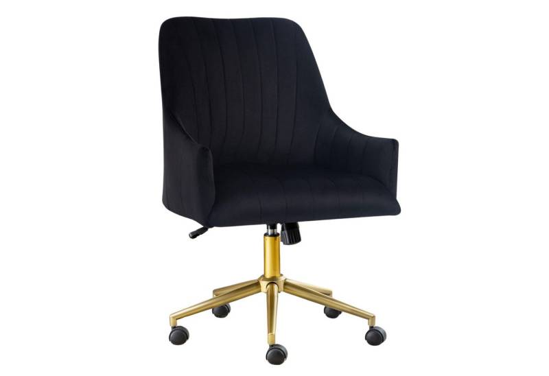 SeedWave Bürostuhl Plissierter Samtstuhl mit Rollen, Höhenverstellbar Drehstuhl Bis 150Kg, Gepolstert Ergonomischer Schreibtischstuhl,burgunderrot Longesessel von SeedWave