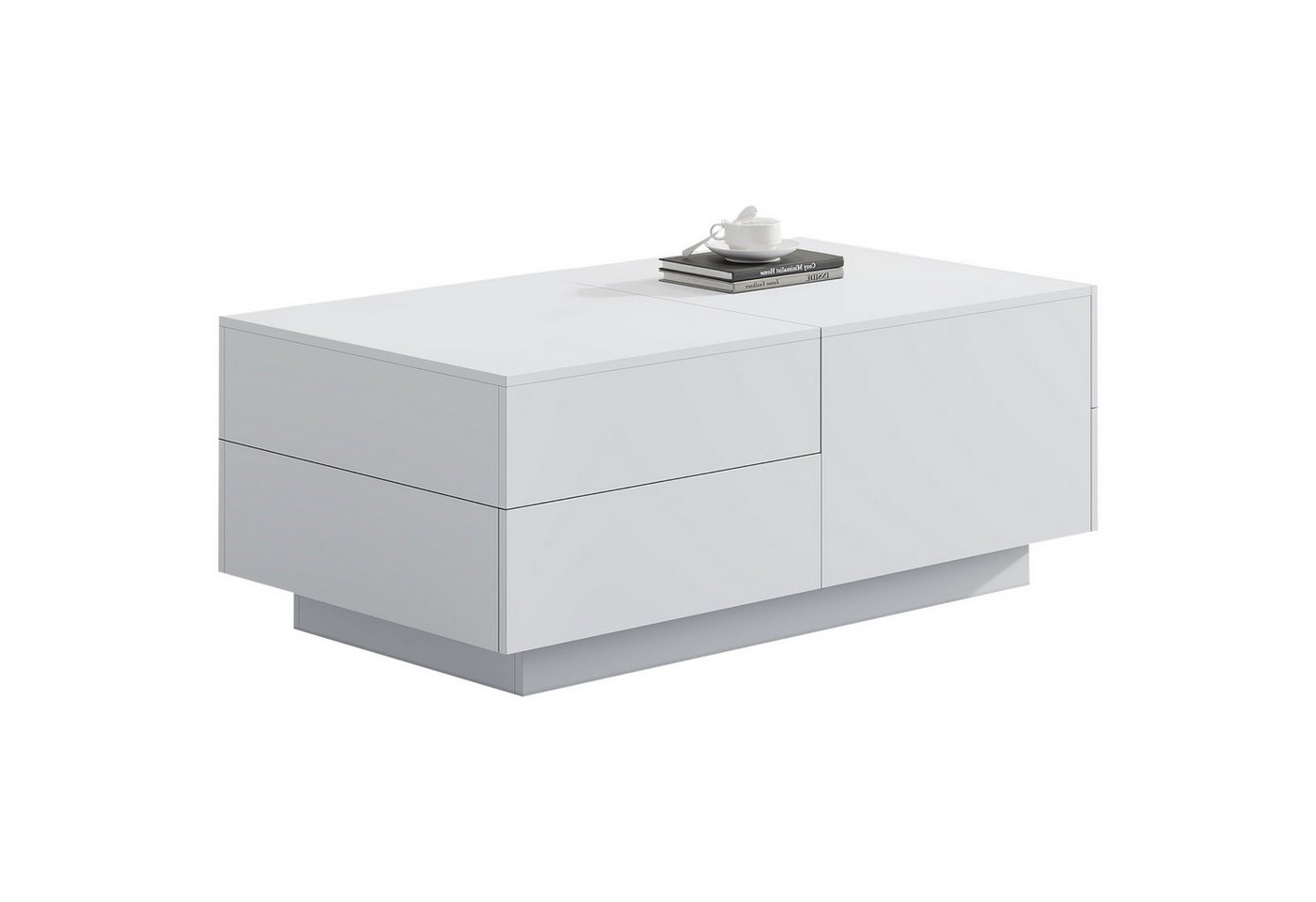 SeedWave Couchtisch Mattweißer Couchtisch, ausziehbarer Sofatisch mit 3 Schubladen, Versteckten Ablagefächer in verschiedene Größe SeedWave Couchtisch Mattweißer Couchtisch, ausziehbarer Sofatisch mit 3 Schubladen, Versteckten Ablagefächer in verschiedene Größe von SeedWave