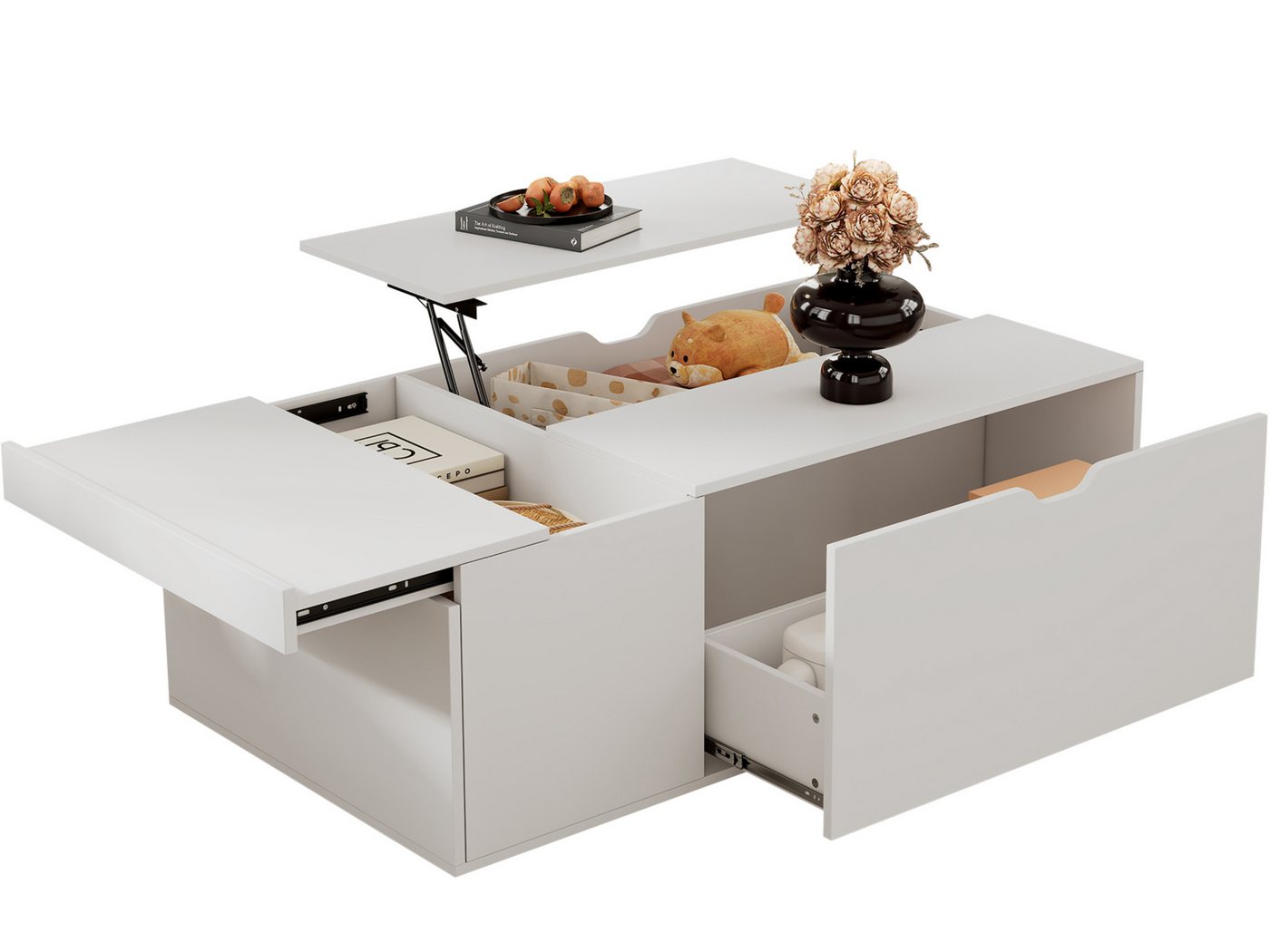 SeedWave Couchtisch Minimalismus Sofatisch Funktiontisch Modern Kaffeetisch mit Stauraum, Inkl. Hubtischplatte und Ausziehtischplatte SeedWave Couchtisch Minimalismus Sofatisch Funktiontisch Modern Kaffeetisch mit Stauraum, Inkl. Hubtischplatte und Ausziehtischplatte von SeedWave