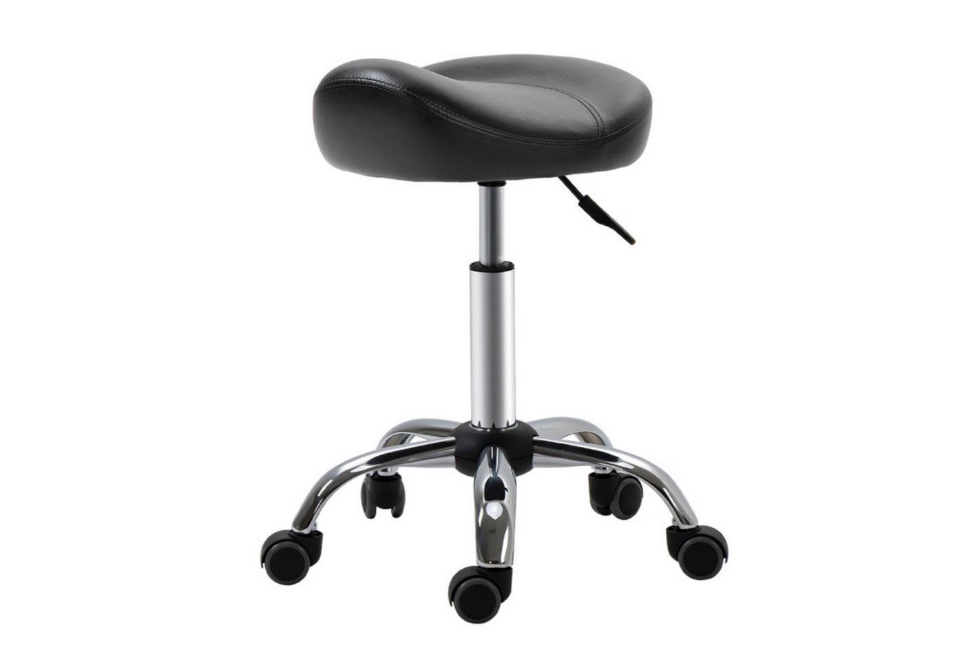 SeedWave Drehhocker Rollhocker Höhenverstellbarer Arbeitshocker mit Rädern, Drehbarer Salon Hocker für Massage Kunstleder 48 x 48 x 54-69 cm von SeedWave