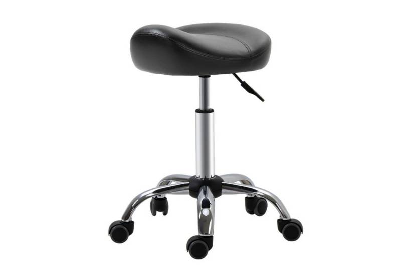 SeedWave Drehhocker Rollhocker Höhenverstellbarer Arbeitshocker mit Rädern, Drehbarer Salon Hocker für Massage Kunstleder 48 x 48 x 54-69 cm von SeedWave