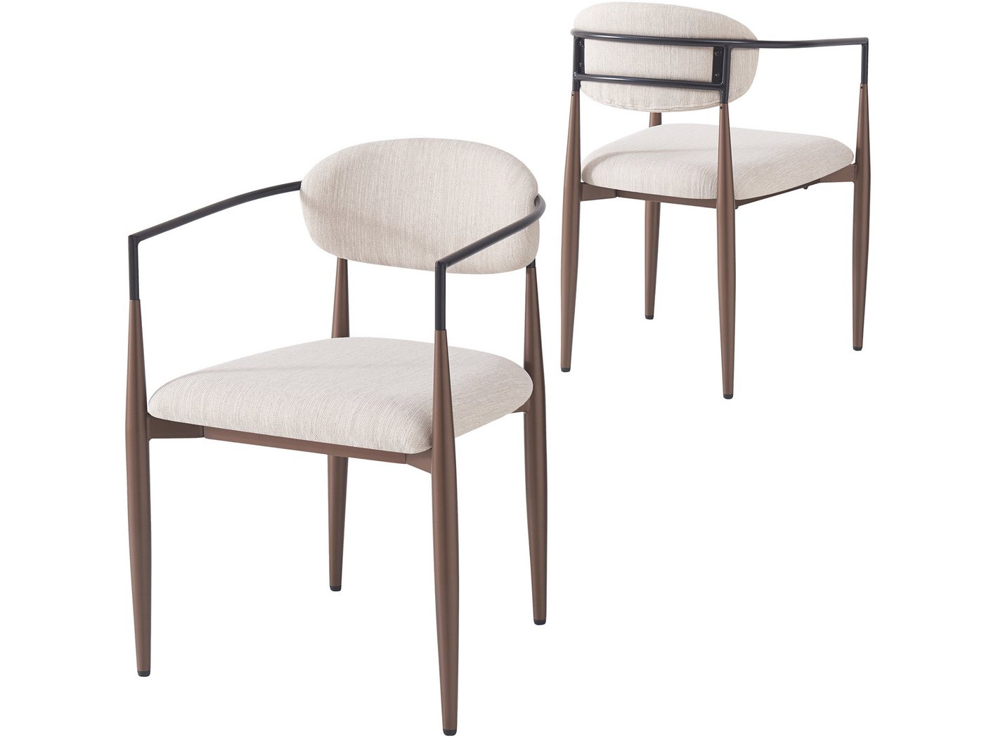 SeedWave Esszimmerstuhl 2er Set Esszimmerstühle Leinen Küchenstuhl mit Verstellbaren Füßen, 2 Teilger Wohnzimmerstuhl mit Schwammfüllung von SeedWave