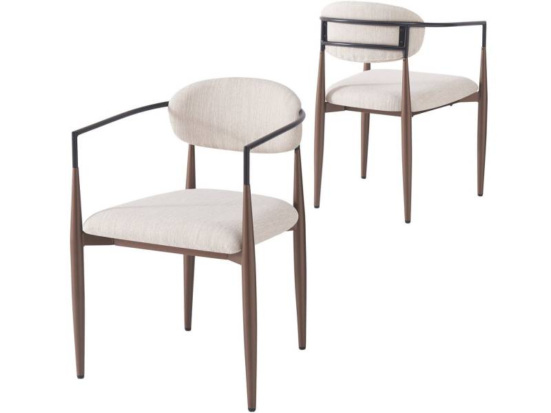 SeedWave Esszimmerstuhl 2er Set Esszimmerstühle Leinen Küchenstuhl mit Verstellbaren Füßen, 2 Teilger Wohnzimmerstuhl mit Schwammfüllung von SeedWave