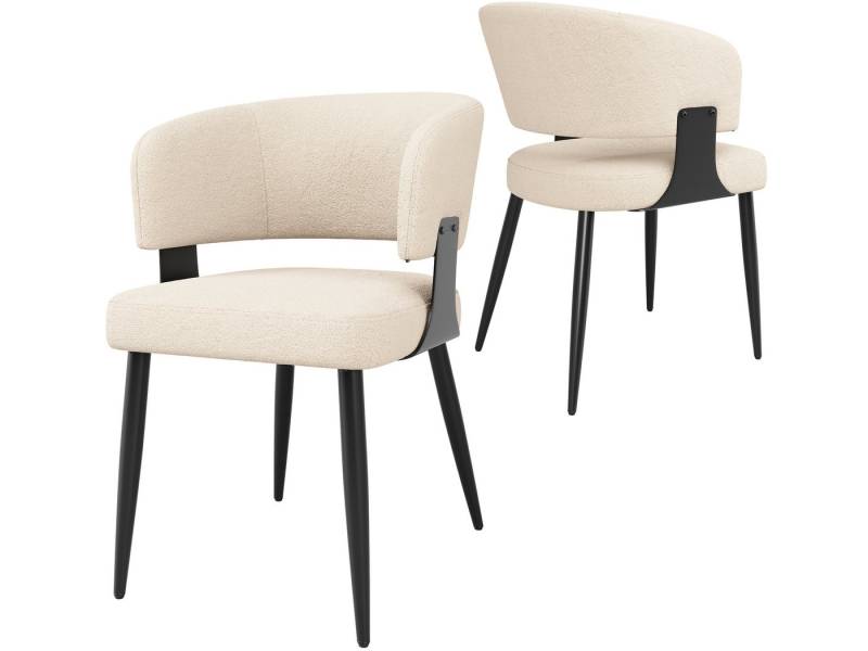 SeedWave Esszimmerstuhl 2er-Set Flanellbezug Küchenstuhl mit Sitzkissen, Verstellbaren Füßen, Stützschrauben erreichen zur Höhenverstellfunktion von SeedWave