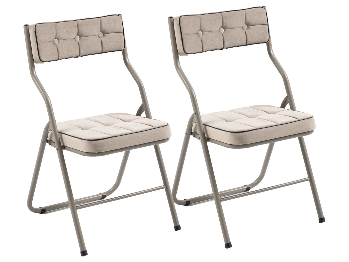 SeedWave Esszimmerstuhl 2er Set Klappstühle aus Metall, mit Gepolsterte Rückenlehne, Sitz, Die Neigung der Rückenlehne von 110°, mit Anti-Rutsch-Pads SeedWave Esszimmerstuhl 2er Set Klappstühle aus Metall, mit Gepolsterte Rückenlehne, Sitz, Die Neigung der Rückenlehne von 110°, mit Anti-Rutsch-Pads von SeedWave