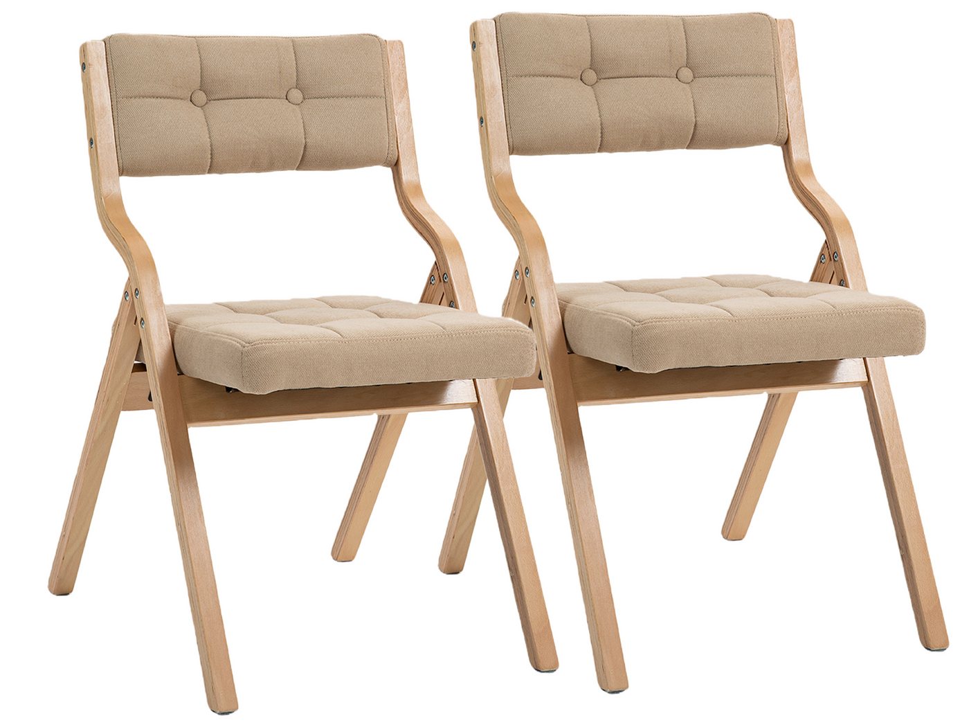 SeedWave Esszimmerstuhl 2er Set Küchenstuhl, Klappstuhl mit Gepolsterte Rückenlehne, Sitz, Die Neigung der Rückenlehne von 110° SeedWave Esszimmerstuhl 2er Set Küchenstuhl, Klappstuhl mit Gepolsterte Rückenlehne, Sitz, Die Neigung der Rückenlehne von 110° von SeedWave