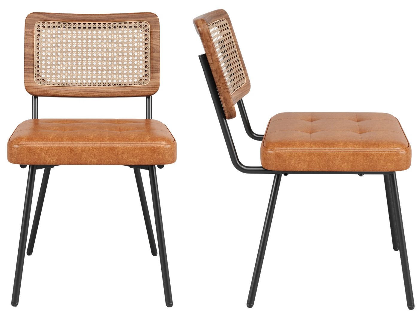 SeedWave Esszimmerstuhl 2er-Set Küchenstuhl Rattanstühle mit PU-Sitzkissen,Verstellbaren Füßen, Stützschrauben erreichen zur Höhenverstellfunktion SeedWave Esszimmerstuhl 2er-Set Küchenstuhl Rattanstühle mit PU-Sitzkissen,Verstellbaren Füßen, Stützschrauben erreichen zur Höhenverstellfunktion von SeedWave
