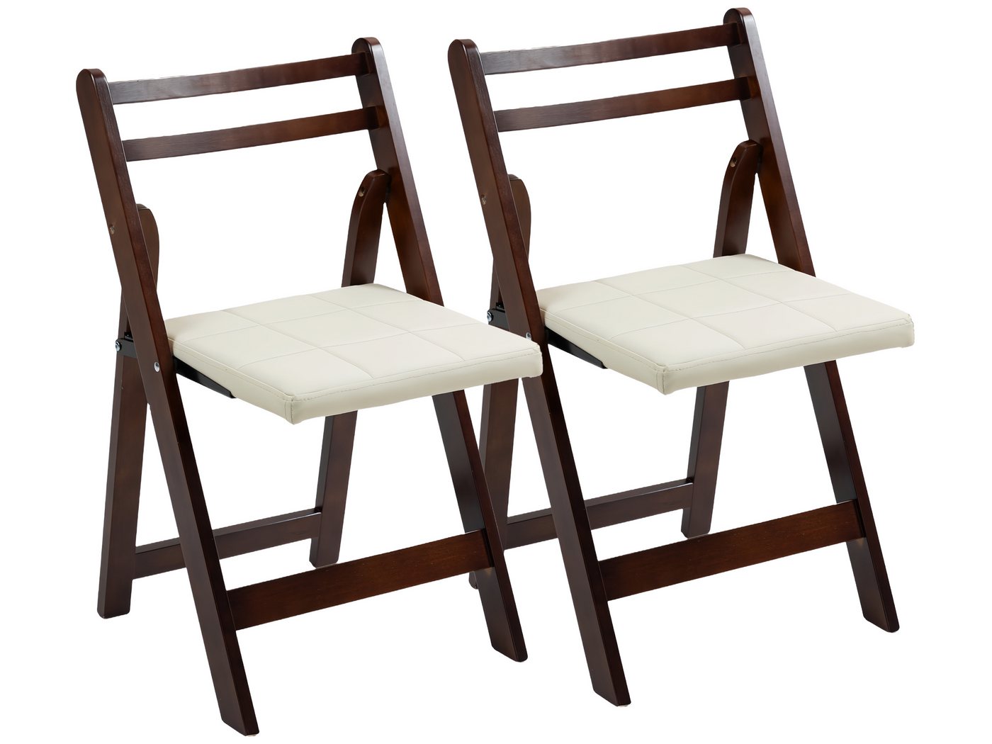 SeedWave Esszimmerstuhl 2er Set Küchenstuhl aus Massivholz, Klappstühle mit Gepolstertem Sitz, Rutschfestes Sitzkissen von SeedWave