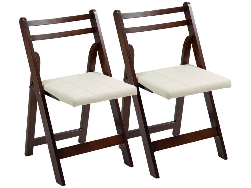 SeedWave Esszimmerstuhl 2er Set Küchenstuhl aus Massivholz, Klappstühle mit Gepolstertem Sitz, Rutschfestes Sitzkissen von SeedWave