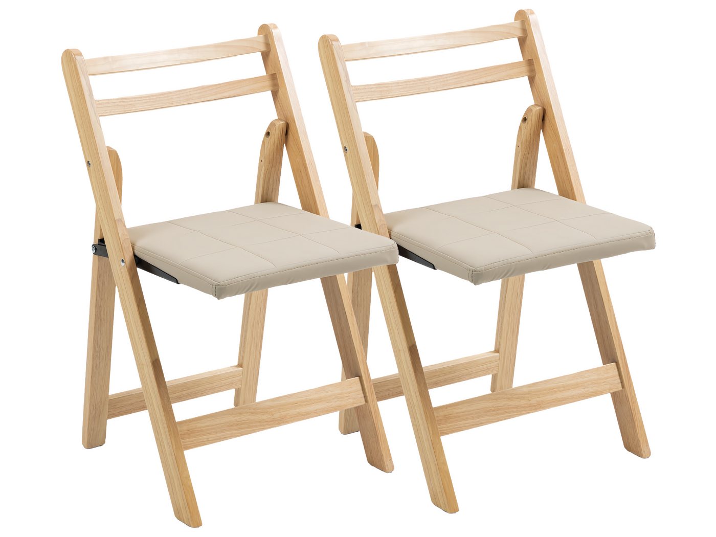 SeedWave Esszimmerstuhl 2er Set Küchenstuhl aus Massivholz, Klappstühle mit Gepolstertem Sitz, Rutschfestes Sitzkissen von SeedWave