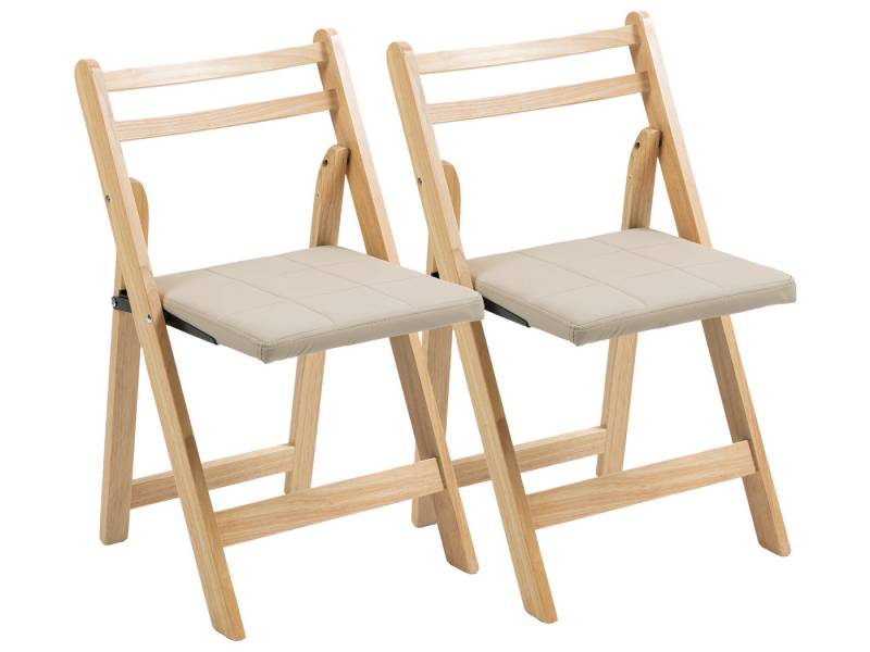 SeedWave Esszimmerstuhl 2er Set Küchenstuhl aus Massivholz, Klappstühle mit Gepolstertem Sitz, Rutschfestes Sitzkissen von SeedWave