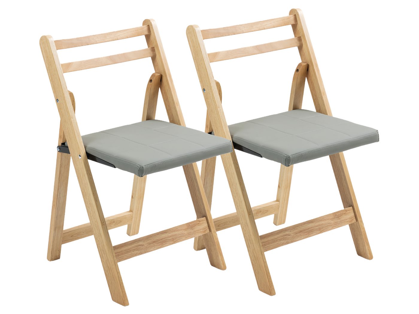 SeedWave Esszimmerstuhl 2er Set Küchenstuhl aus Massivholz, Klappstühle mit Gepolstertem Sitz, Rutschfestes Sitzkissen von SeedWave