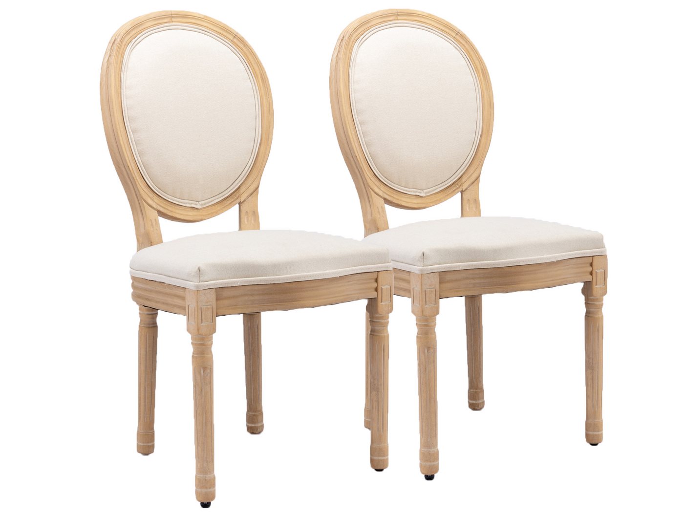 SeedWave Esszimmerstuhl 2er Set Küchenstuhl aus Massivholz-Gestell, mit Ovaler Rückenlehne, Polsterstuhl inkl. Leinenbezug Sitzfläche SeedWave Esszimmerstuhl 2er Set Küchenstuhl aus Massivholz-Gestell, mit Ovaler Rückenlehne, Polsterstuhl inkl. Leinenbezug Sitzfläche von SeedWave