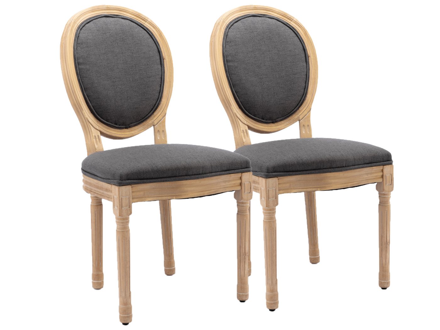 SeedWave Esszimmerstuhl 2er Set Küchenstuhl aus Massivholz-Gestell, mit Ovaler Rückenlehne, Polsterstuhl inkl. Leinenbezug Sitzfläche SeedWave Esszimmerstuhl 2er Set Küchenstuhl aus Massivholz-Gestell, mit Ovaler Rückenlehne, Polsterstuhl inkl. Leinenbezug Sitzfläche von SeedWave