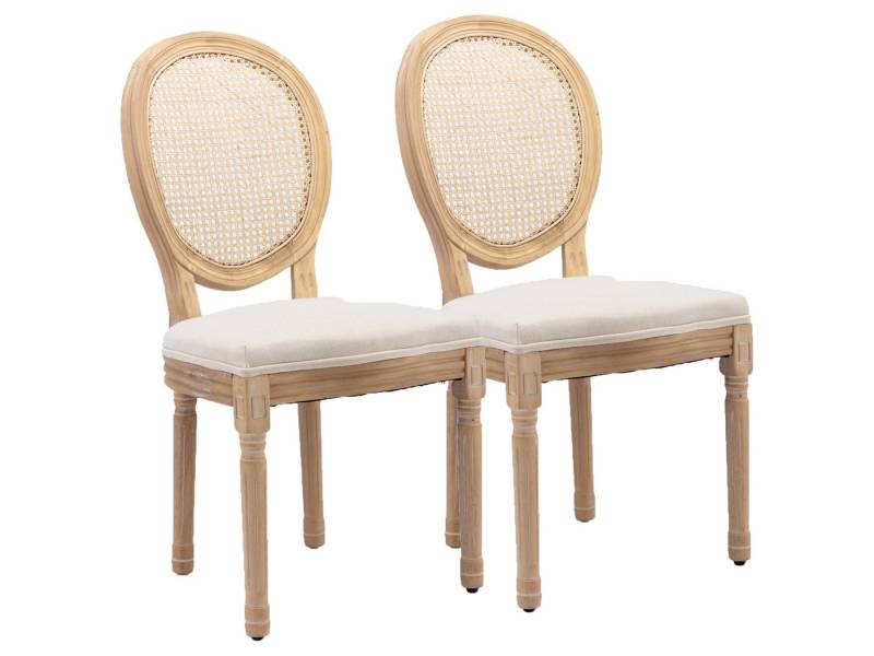 SeedWave Esszimmerstuhl 2er Set Küchenstuhl aus Massivholz-Gestell, mit Rattan-Rückenlehne, Polsterstuhl inkl. Leinenbezug Sitzfläche SeedWave Esszimmerstuhl 2er Set Küchenstuhl aus Massivholz-Gestell, mit Rattan-Rückenlehne, Polsterstuhl inkl. Leinenbezug Sitzfläche von SeedWave