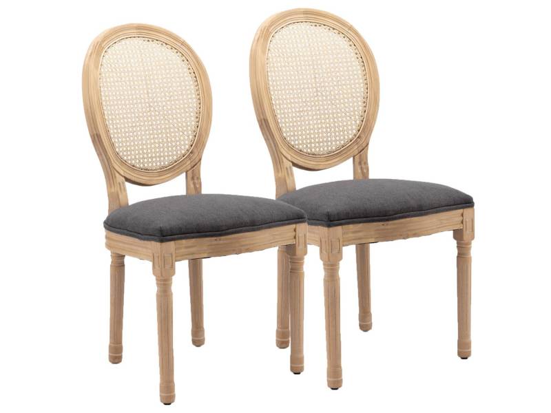 SeedWave Esszimmerstuhl 2er Set Küchenstuhl aus Massivholz-Gestell, mit Rattan-Rückenlehne, Polsterstuhl inkl. Leinenbezug Sitzfläche SeedWave Esszimmerstuhl 2er Set Küchenstuhl aus Massivholz-Gestell, mit Rattan-Rückenlehne, Polsterstuhl inkl. Leinenbezug Sitzfläche von SeedWave