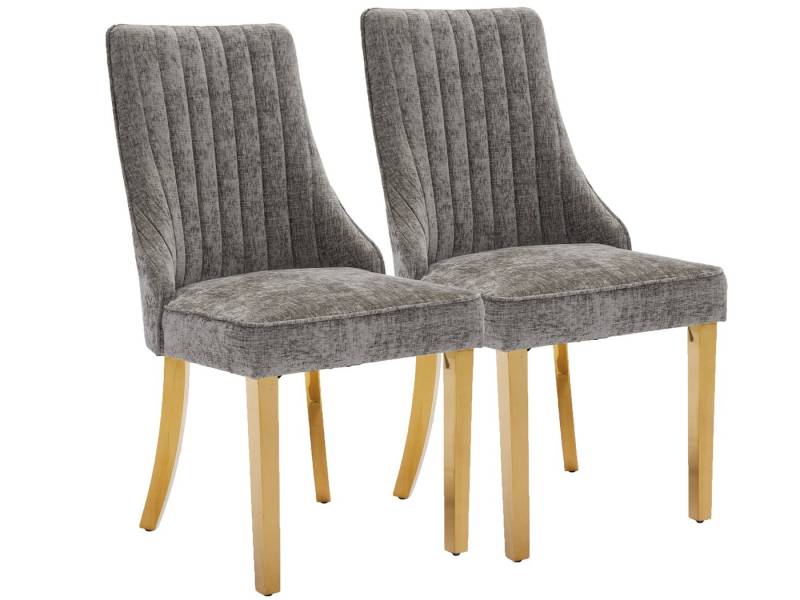 SeedWave Esszimmerstuhl Chenille 2er-Set Küchenstuhl, Hohe Rückenlehne & Verstellbaren Fußpads, Polsterstuhl mit Edelstahlfüßen, geschwungener Rücklehne SeedWave Esszimmerstuhl Chenille 2er-Set Küchenstuhl, Hohe Rückenlehne & Verstellbaren Fußpads, Polsterstuhl mit Edelstahlfüßen, geschwungener Rücklehne von SeedWave