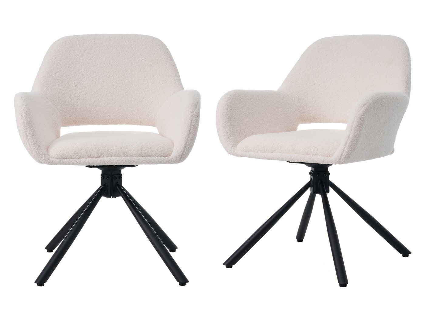 SeedWave Esszimmerstuhl Drehstuhl Esszimmer aus Samt/Sherpa, Gepolstertem Armlehnstuhl Drehbar (2er Set), Küchenstuhl mit Rutschfester Stuhlfüße, bis 150kg von SeedWave