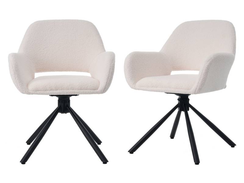 SeedWave Esszimmerstuhl Drehstuhl Esszimmer aus Samt/Sherpa, Gepolstertem Armlehnstuhl Drehbar (2er Set), Küchenstuhl mit Rutschfester Stuhlfüße, bis 150kg von SeedWave