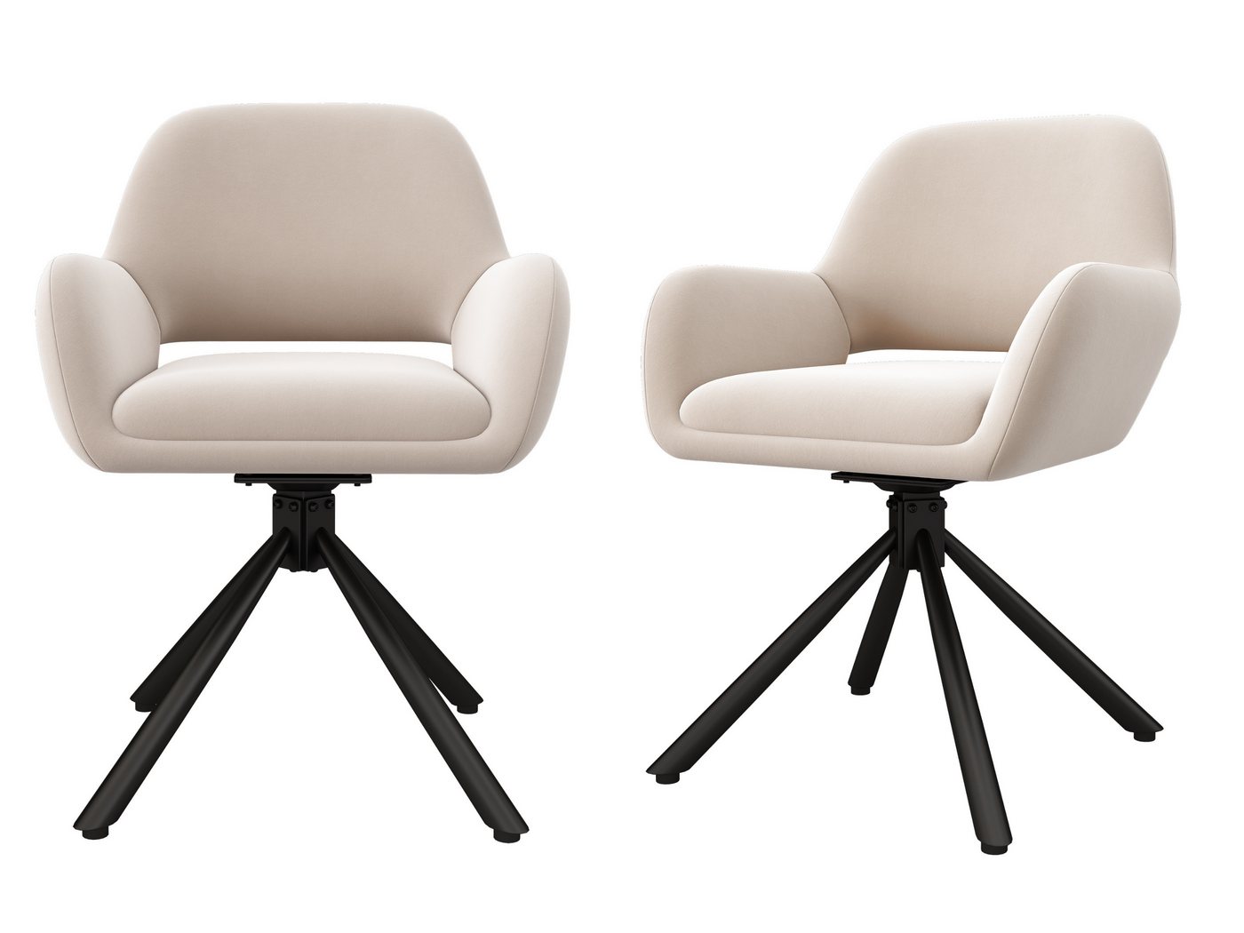 SeedWave Esszimmerstuhl Drehstuhl Esszimmer aus Samt/Sherpa, Gepolstertem Armlehnstuhl Drehbar (2er Set), Küchenstuhl mit Rutschfester Stuhlfüße, bis 150kg von SeedWave