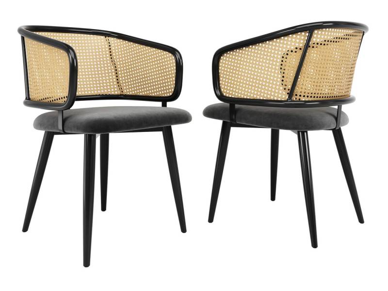 SeedWave Esszimmerstuhl Ergonomische Rattan-Diningstühle mit Armlehnen, Set aus 2, PE-Imitationsrattan, PU-Lederkissen, rutschfeste Bodenschutzpads SeedWave Esszimmerstuhl Ergonomische Rattan-Diningstühle mit Armlehnen, Set aus 2, PE-Imitationsrattan, PU-Lederkissen, rutschfeste Bodenschutzpads von SeedWave