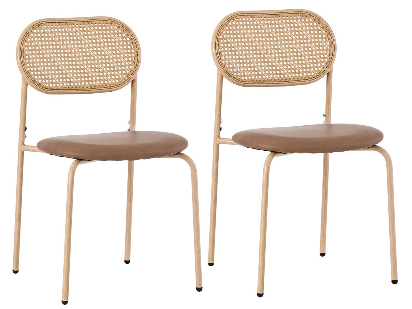 SeedWave Esszimmerstuhl Rattan Freizeitstuhl, Set aus 2, einfacher Freizeitstuhl, 2er-Satz von SeedWave