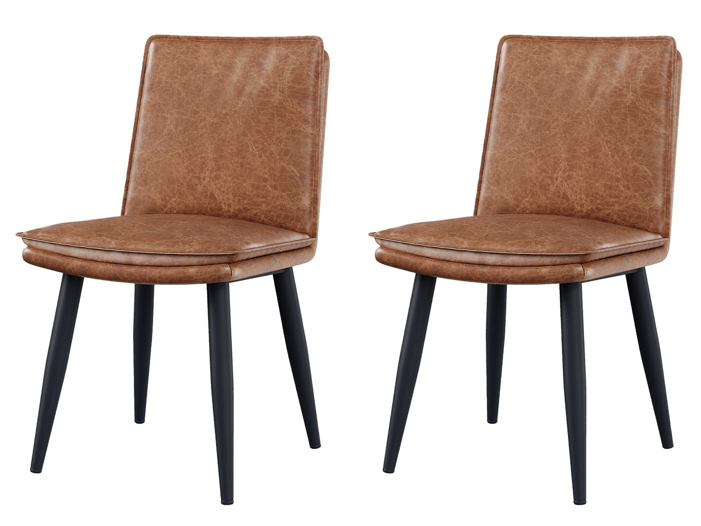 SeedWave Esszimmerstuhl Set aus 2, PU Leder Küchenstühle mit Gepolstertem Sitz, Metallfüßen, 50cm Sitztiefe, Anti-Rutsch-Pad SeedWave Esszimmerstuhl Set aus 2, PU Leder Küchenstühle mit Gepolstertem Sitz, Metallfüßen, 50cm Sitztiefe, Anti-Rutsch-Pad von SeedWave