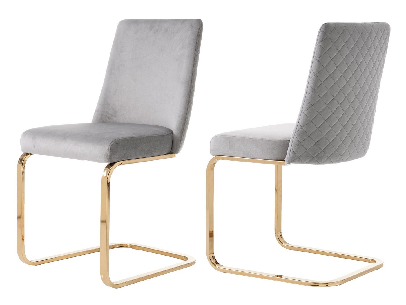 SeedWave Freischwinger Samt-Schwingstühle mit Rautenmuster Rückenlehne, Freischwinger stühle, 2er set / 4er set,Esszimmerstühle mit Metallsockel SeedWave Freischwinger Samt-Schwingstühle mit Rautenmuster Rückenlehne, Freischwinger stühle, 2er set / 4er set,Esszimmerstühle mit Metallsockel von SeedWave