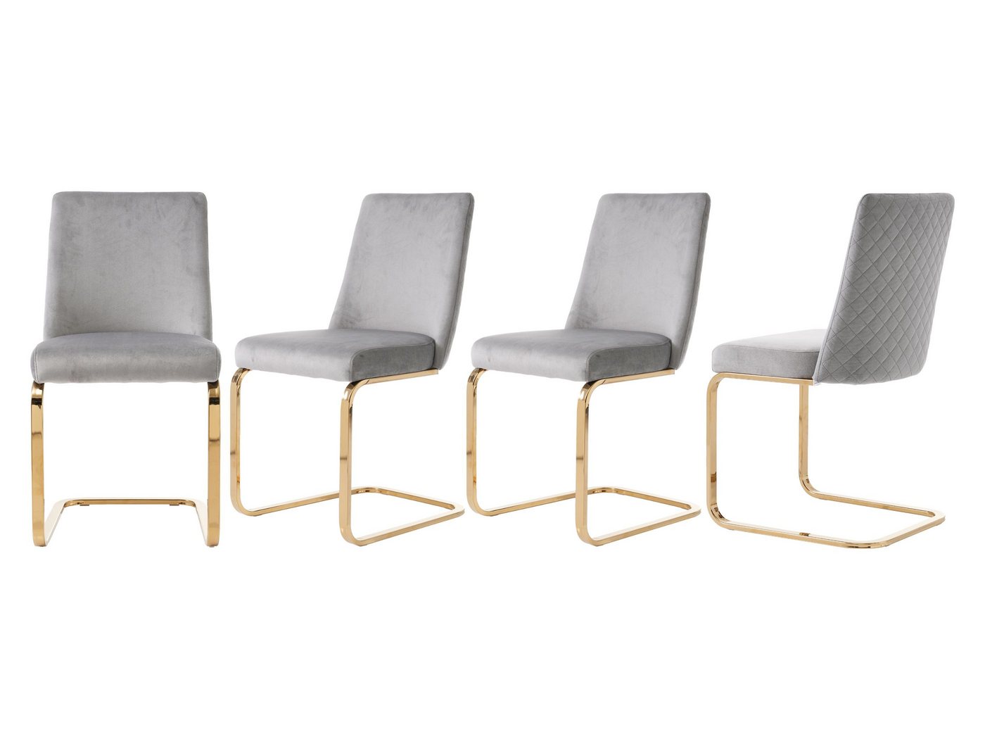 SeedWave Freischwinger Samt-Schwingstühle mit Rautenmuster Rückenlehne, Freischwinger stühle, 2er set / 4er set,Esszimmerstühle mit Metallsockel SeedWave Freischwinger Samt-Schwingstühle mit Rautenmuster Rückenlehne, Freischwinger stühle, 2er set / 4er set,Esszimmerstühle mit Metallsockel von SeedWave