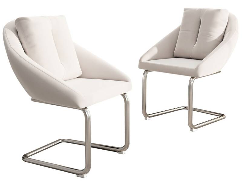 SeedWave Freischwinger Velours-Freischwinger Set aus 2, Bequeme Stühle,mit Stützkissen, Metallbogengestell, 150kg Tragkraft von SeedWave