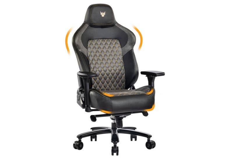 SeedWave Gaming-Stuhl 200kg Chefsessel Bürostuhl mit 155° Verstellbare Rückenlehne, Bürostuhl mit 4D-Armlehne,Wippmechanik und Flügel-Design Rückenlehne von SeedWave