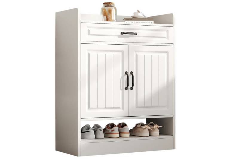 SeedWave Garderoben-Set Standgarderobe mit 8 Haken, Sitzbank, Schuhschrank mit 1 Schublade, Garderobeset - 4 Schranktüren, 2 verstellbare Einlegeböden SeedWave Garderoben-Set Standgarderobe mit 8 Haken, Sitzbank, Schuhschrank mit 1 Schublade, Garderobeset - 4 Schranktüren, 2 verstellbare Einlegeböden von SeedWave